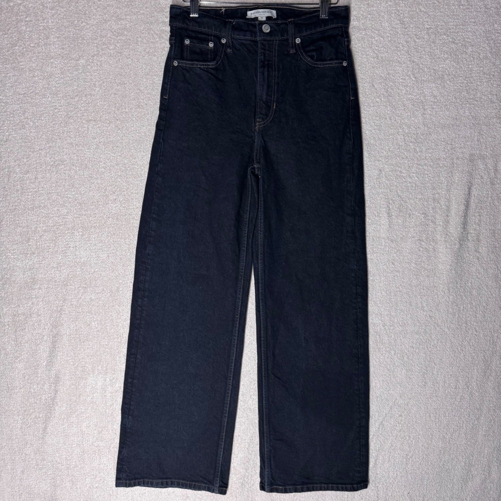 Banana Republic High Rise Icon Wide Leg Jeans Women's 26 Dark Rinse